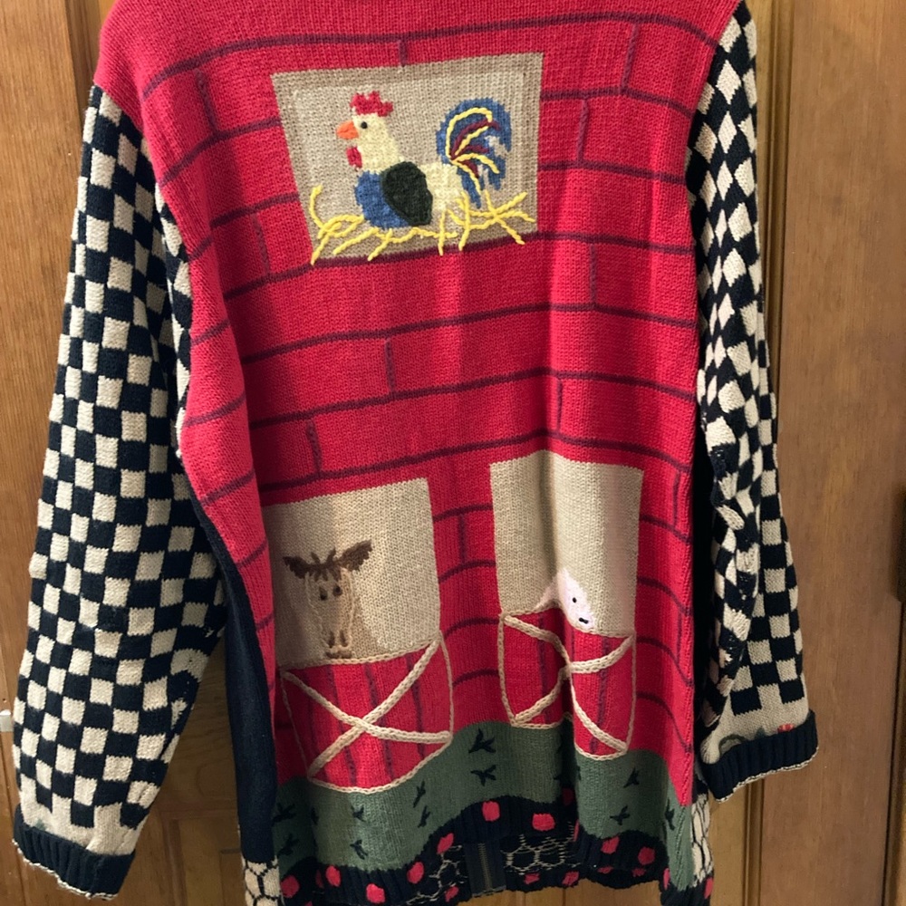 Sweater large rooster/ farm embroidered - Picture 10 of 16